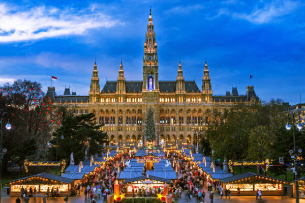 Plaza del Ayuntamiento de Viena en Navidad